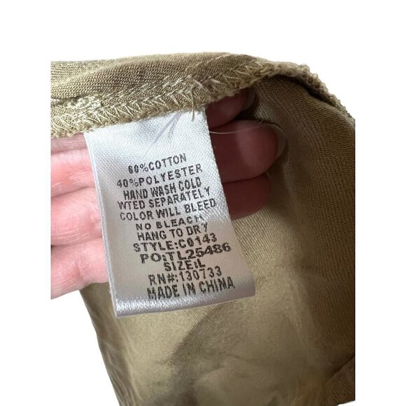 Umgee tan long vest tie‎ front size large - Picture 5 of 8